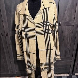 Plaid Open Front Sweater Cardigan